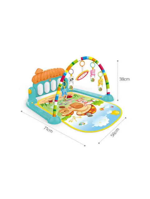 FunBlast Musical Baby Play Mat Gym with Piano and Rattles Random Color