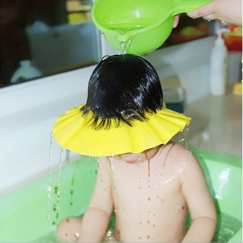 Baby Shower Cap Adjustable Hair Wash Hat For Kids Ear Protection Kids Shampoo Cap Durable Protect Eye Water-proof