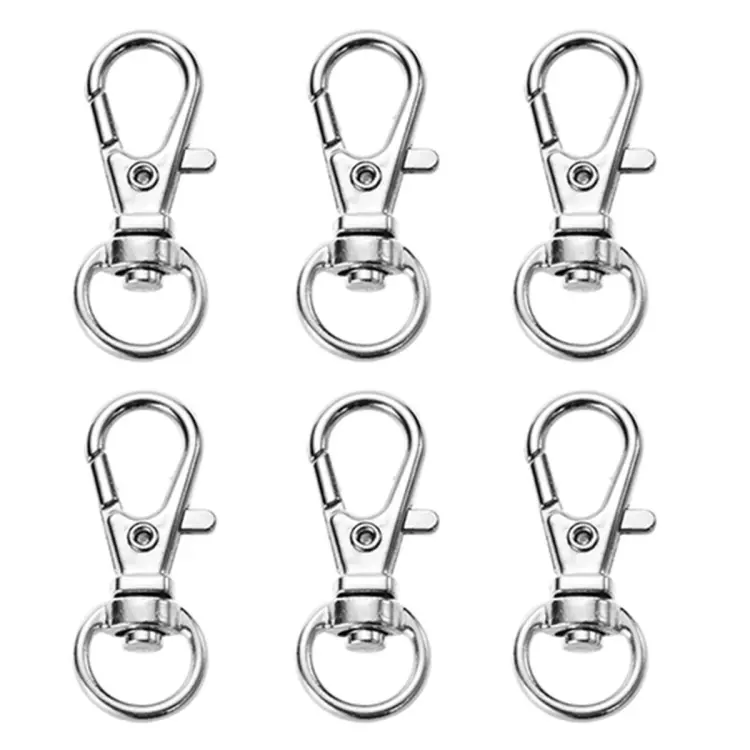 20pcs Stainless Steel Keychain Rotatable Keychains Swivel Lobster Clasp KeyChains  Metal Key Chains For Bag Charm Accessories