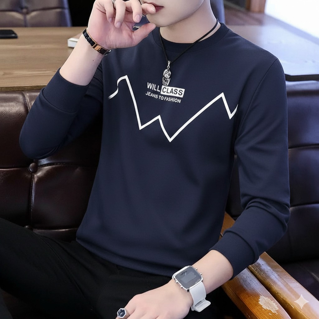 [2026 Trend] Premium Karhai Style Multicolor Full Sleeve T-Shirt for Men, Young Boys & Girls – Elegant Abstract Fusion Design – Soft Cotton Jersey All-Season Casual Wear – New Arrival Unisex Stylish Full Bazu Tee
