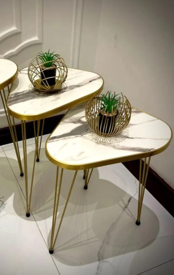 Mexico Present 1 Pcs / Set of 3 Round Coffee Table HIGH Gloss Nesting End Tables - Coffee table - Stool - Accent Tables with Metal Legs for Living Room, Home Office, Nightstands for Bedroom, Sturdy Easy Assembly - 3 Piece Nesting Table set for living Room