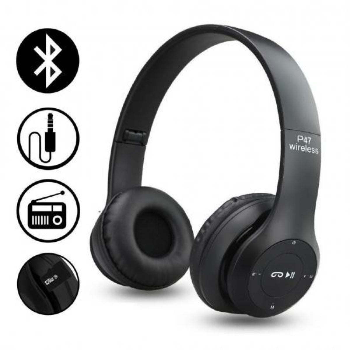 Special Edition P47 Headphone with Pop Window Over The Ear Wireless Bluetooth Headphone Support Sd Card for all cell phones use