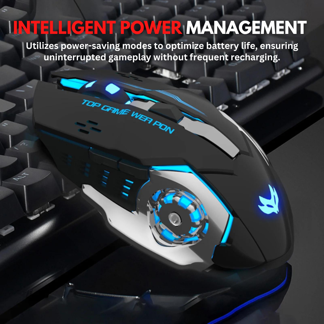 【PRO】Rechargeable RGB Wireless Gaming Mouse With 3200 dpi Mechanical 6 Programmable Buttons - USB 3.0 Optical LED Bluetooth Wireless Mouse - 2.4GHz 7M RGB LED Light With Mouse Pad for Smart TV, PC, Laptop, Computer, Gaming, Pubg Mobile - Add To Cart