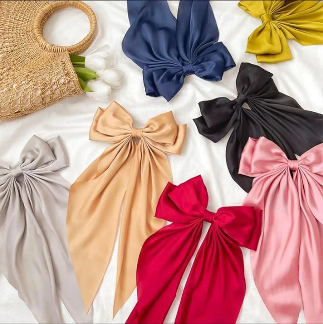 Silk Big Bow Korean Hairclip, High-Quality Hair Accessories for Girls and Women, 2024 New Style