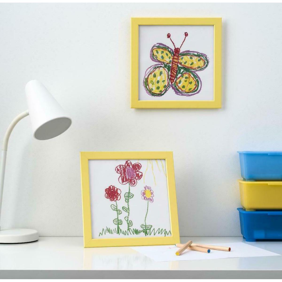 IKEA FISKBO Square Photo/Picture Frame Green and Yellow (30 x 30 cm)