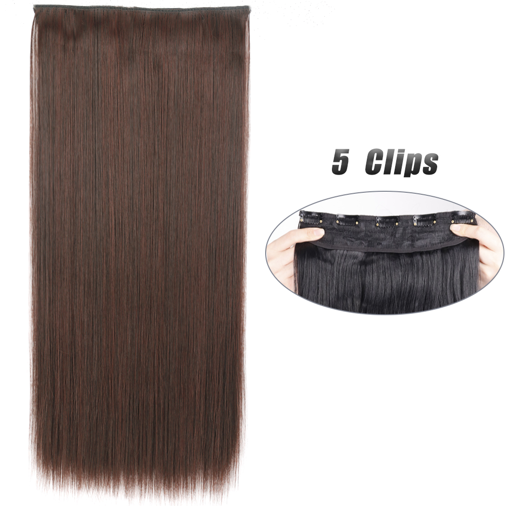 Elegant 5 Clips In Straight Hair Extension