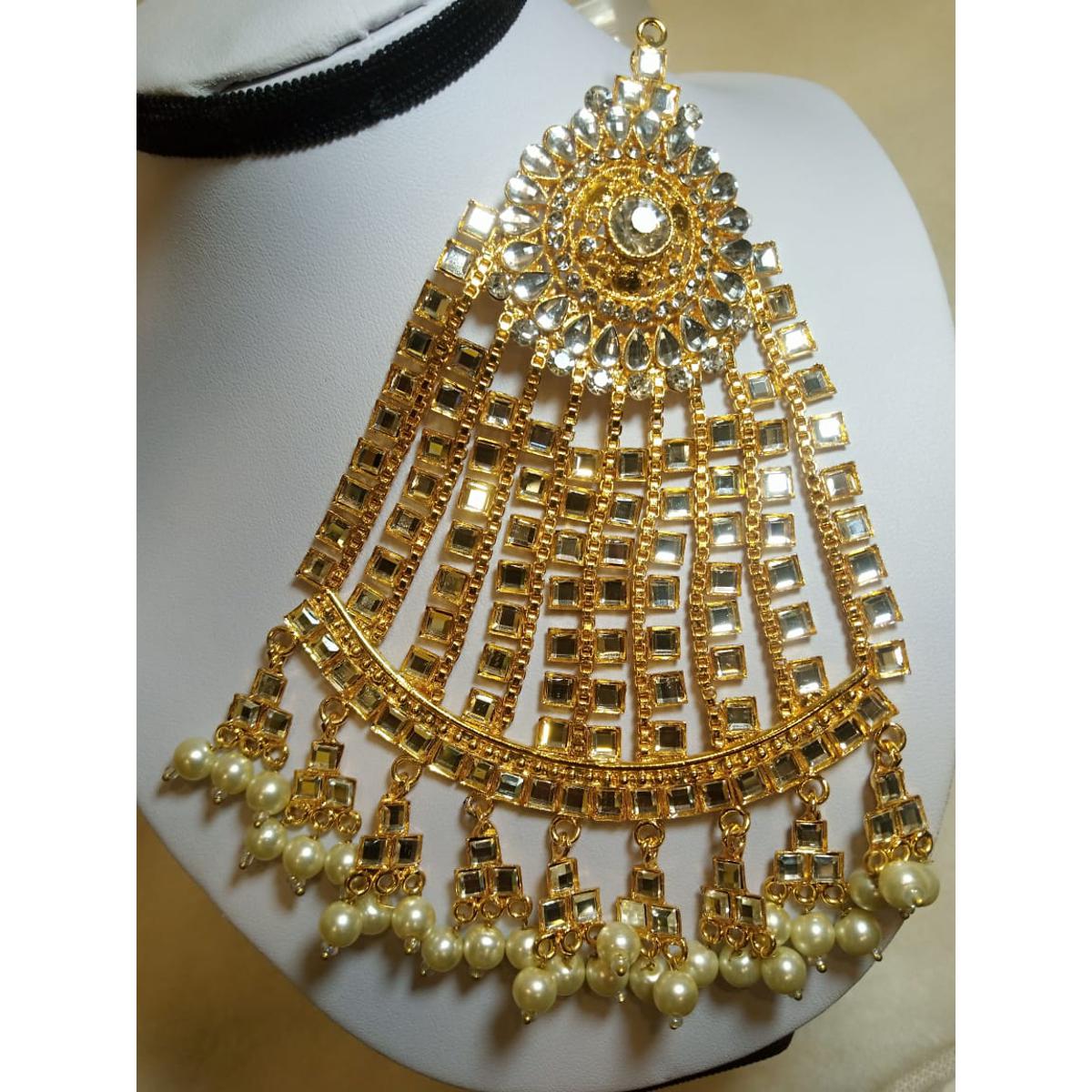 Jhumar Pearl Polki Kundan Golden Color - Premium Quality, Stylish And Traditional  Jewelry Piece