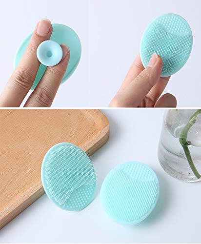 2pcs Mini Facial Cleansing Brush Face Exfoliator Pad Silicone Face Scrubber, Mini Manual Silicone Face Scrubber Face Massager Brush Anti-Aging Skin Cleanser and Deep Exfoliator Makeup Tool for Girl Sister Women