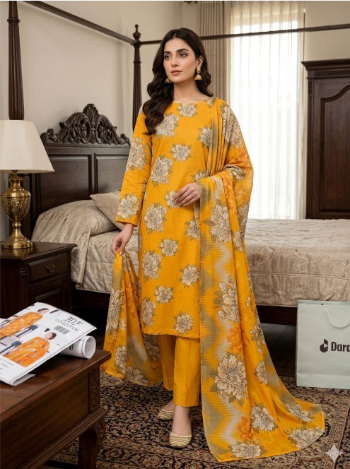 Unstitched Swiss Lawn 3 Pcs Collection Printed Shirt Printed Trouser Printed Dupatta