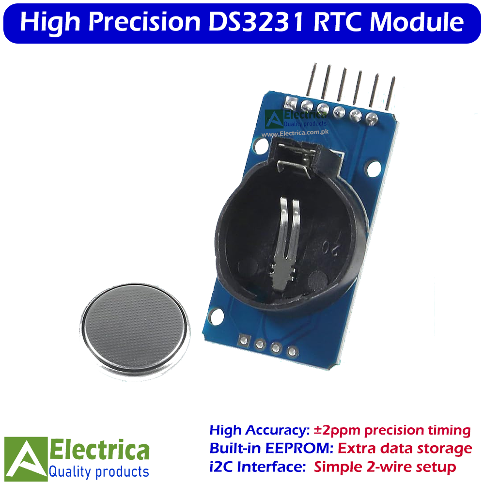 DS3231 Precision RTC Module with AT24C32 EEPROM I2C Real Time Clock for Arduino with Battery by Electrica