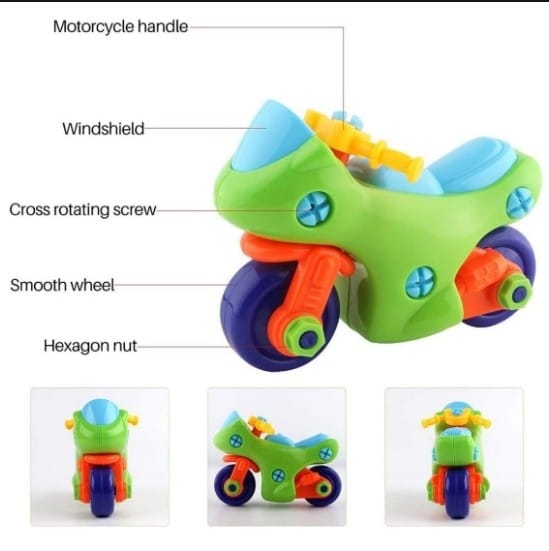 Bike Toy Meccano Disassembly Early Learning Educational Toy for Kids