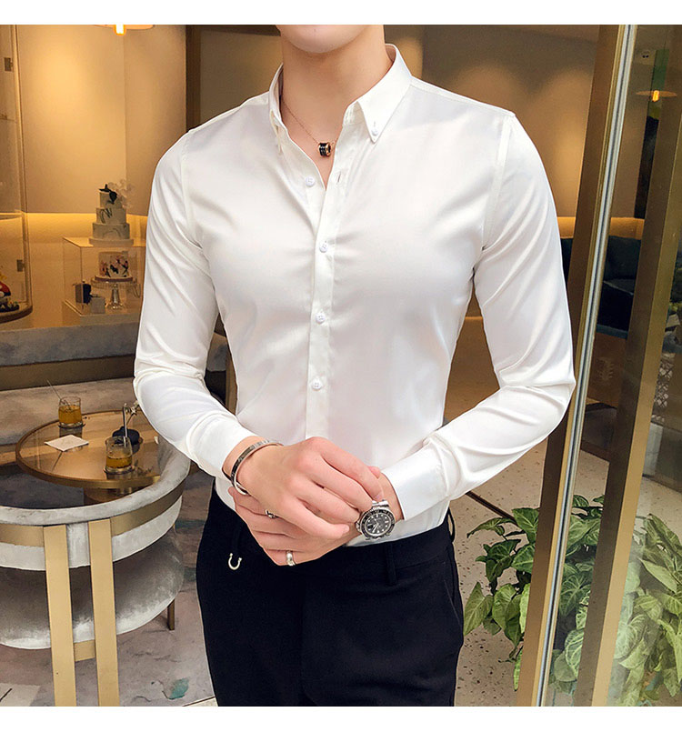 Men's Long Sleeve Slim Fit Casual 