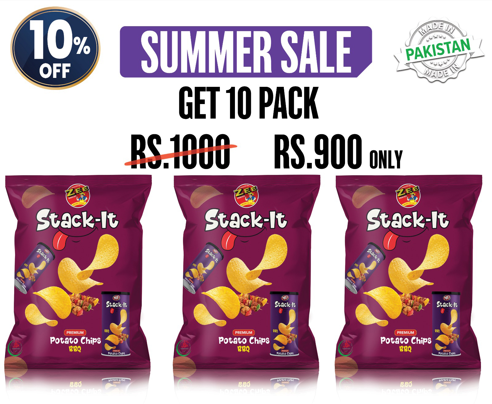 Stack-it Potato Chips BBQ | ZEE SNACKS #Pringles #Lays | Daraz.pk
