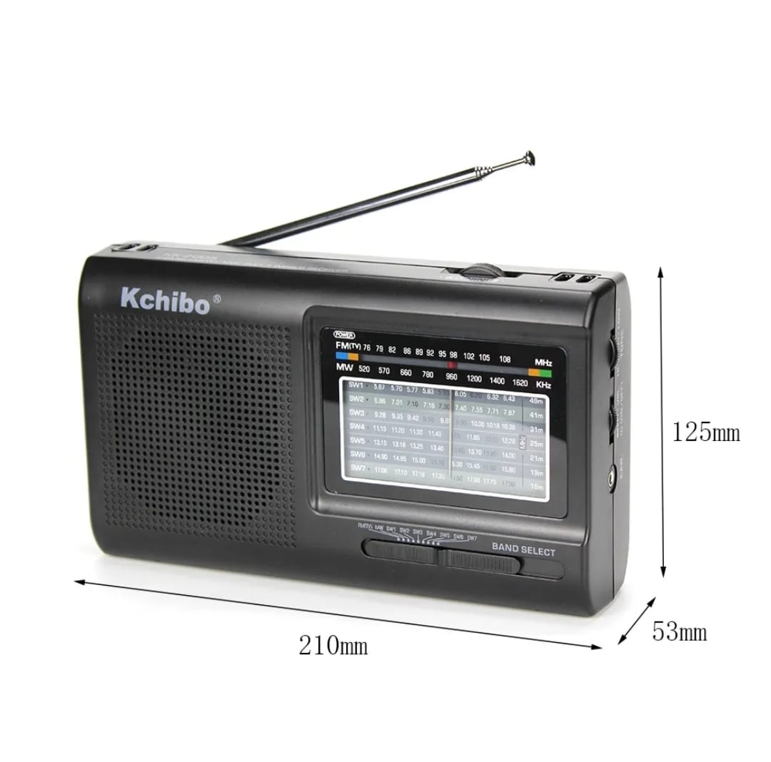 KCHIBO 2005 Portable 9 Band World Receiver Radio FM (TV1)/MW/SW1-7