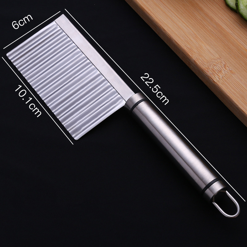 Crinkle Fries Cutter Knife With Handle - Stainless Steel High Quality