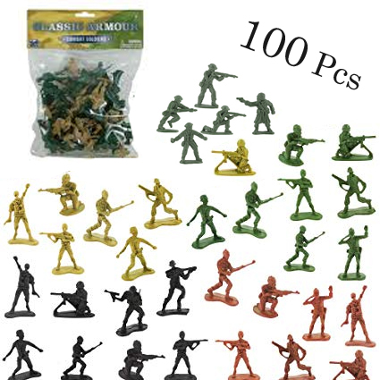 100 Pcs Set - Military Force Army Soldier Toy Set - War Man Action Figure Toys Set For Kids Boys Girls - Fighting Soldiers