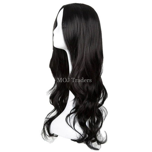 Washable Natural Black Hair Extension For Girls Full Head With Adjustable Cap