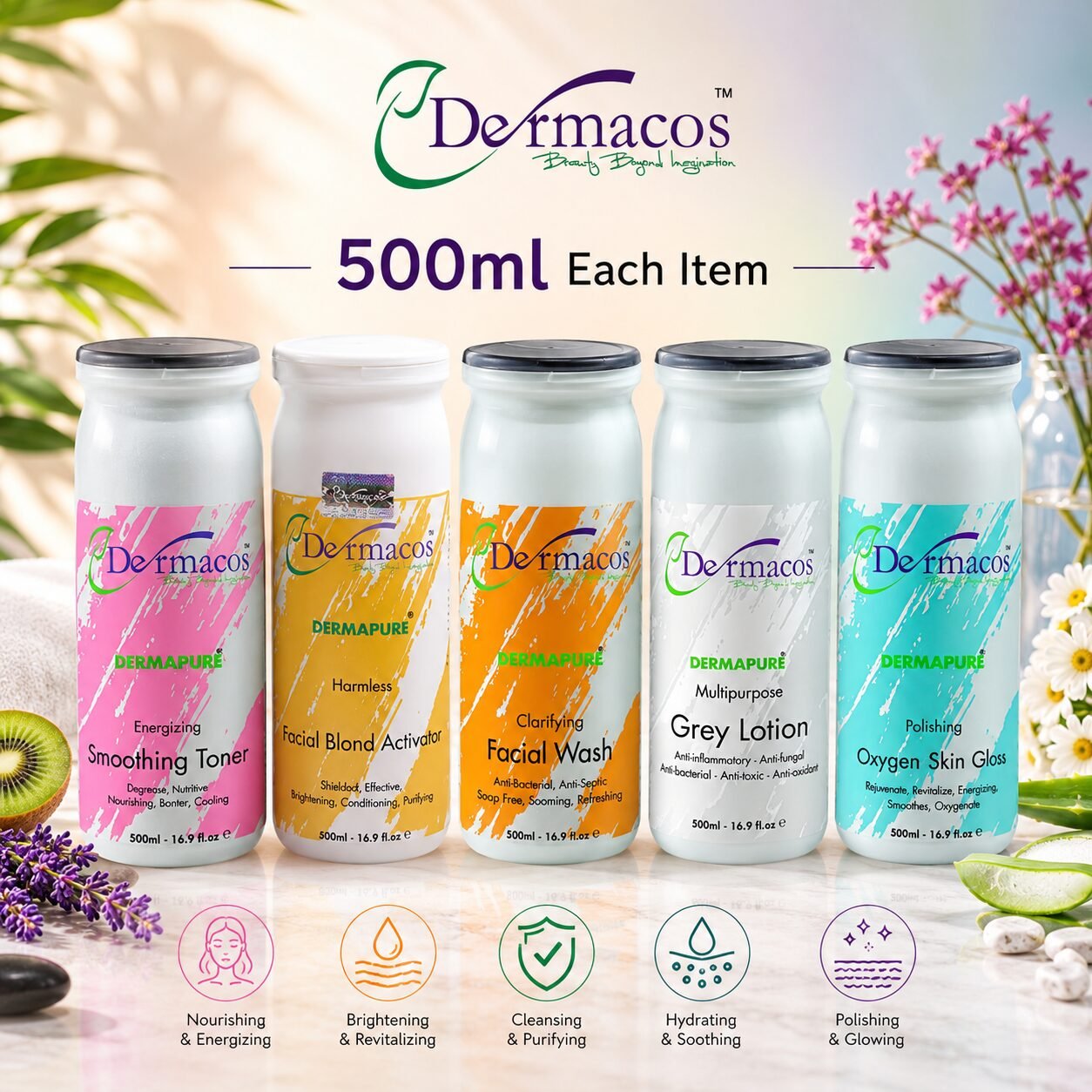 Complete Facial Tubes ( Each) Pack of 5 | Personal Care Set | 500ml