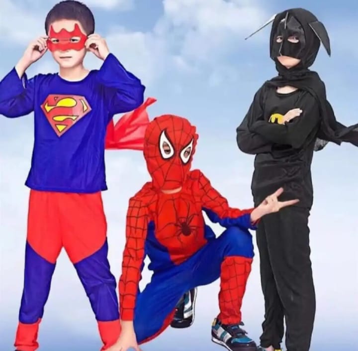 Spiderman-Superman-Batman superheroes Character Costumes  For 2 to 12 Year Kids