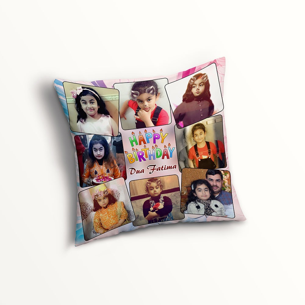 Customise your Photo Cushion with Happy Birthday Design Cover And Filling
