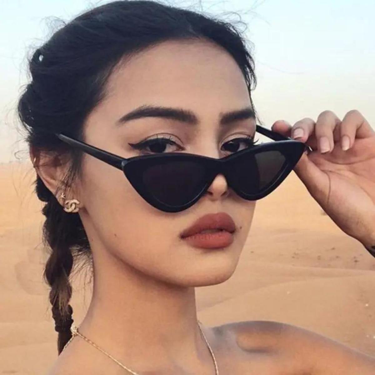 Cat Eye Triangle Frame Sunglasses for Women & Men| Vintage Small Retro Sunglasses