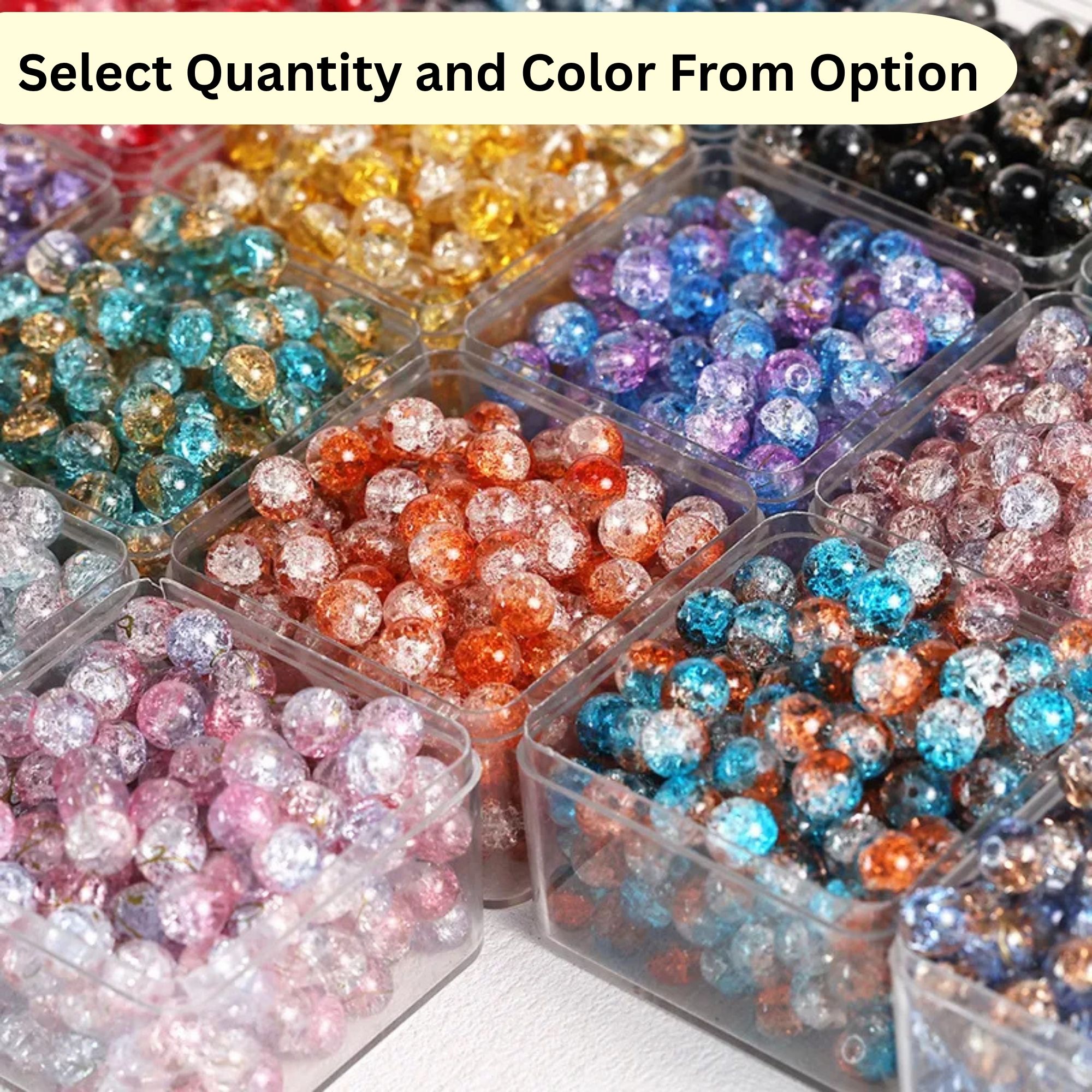 25/50/100/500 Pcs Crack Beads 8mm For Bracelet Making Jewelry Making accessories 8mm Crack Shaded Glass Beads For Crackle Beads Bracelet and Jewelry Making Material Buy Online Wholesale DIY for Kids Art Crafts Bracket Making Material By SAMS COLLECTION