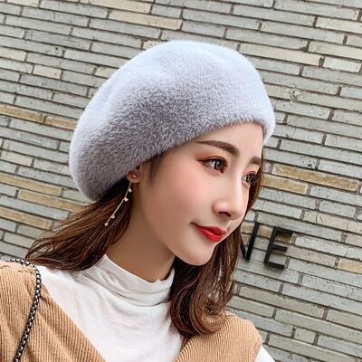 Berets Female Wool blend knitted Caps 