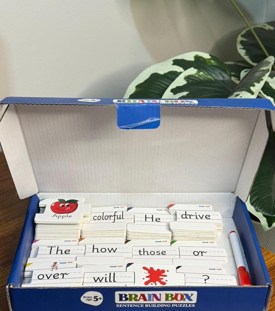 Key Education Big Box of Word 120 PCS BRAIN BOX - SENTENCE BUILDING PUZZLES  Kid Toys Jigsaw Puzzle Box, Jigsaw Puzzles for Kids, Brain Games, Kids Toys, , Kids Puzzle Game, Puzzle for Kids, Puzzle Games ZAWE TOYS