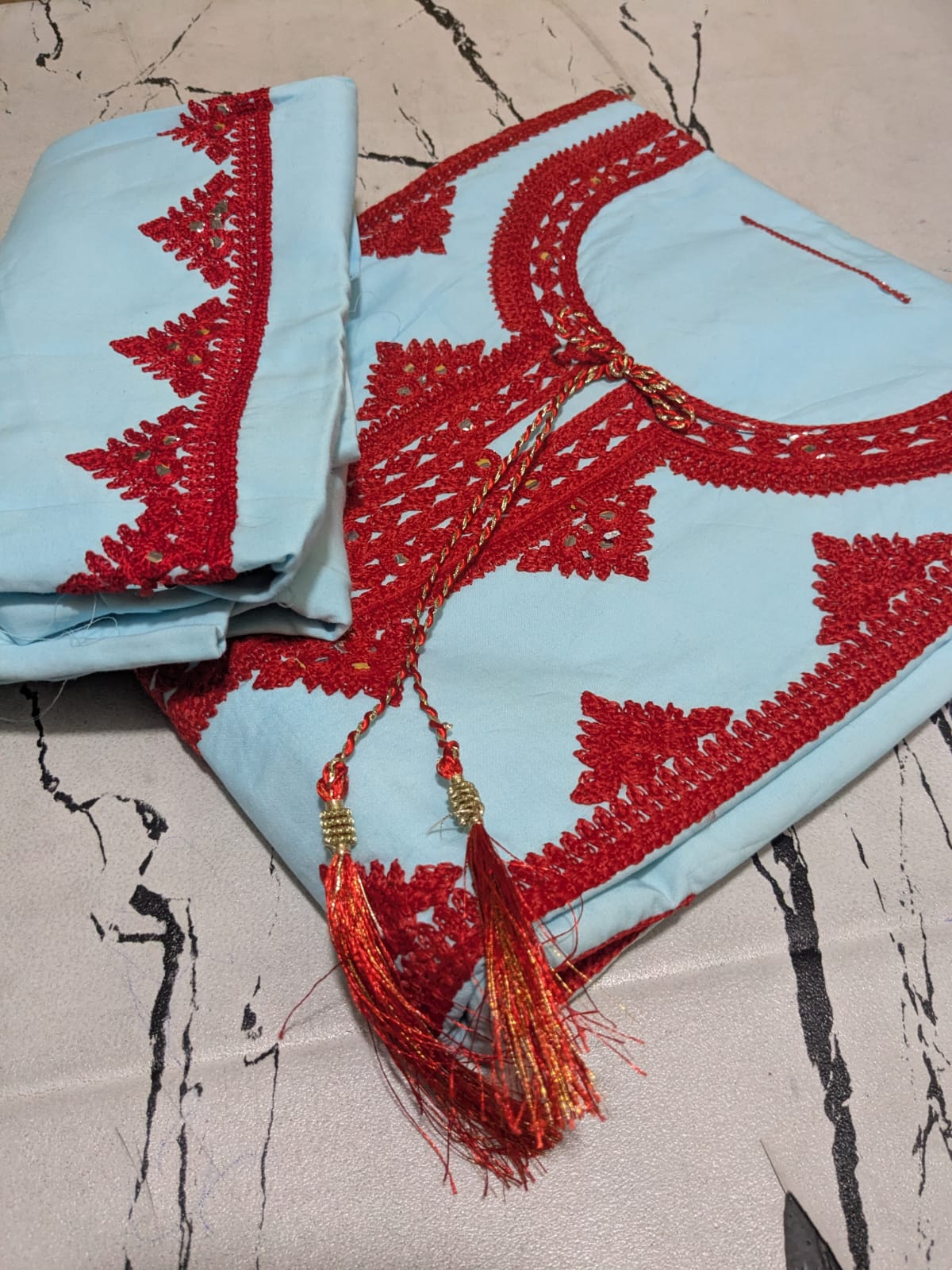 unstitched Embroidered 2-Piece Collection – Panel Embroidered Shirt & Paincha Embroidered Trouser