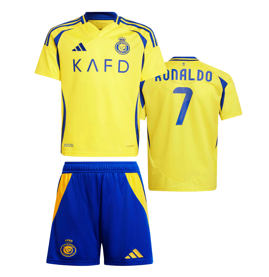 Kids Al Nassr C Ronaldo T- Shirt and Short Kit Football 2025 Jersey