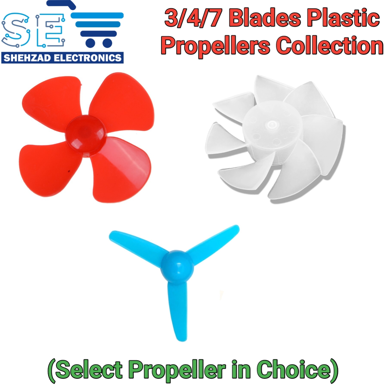 2/3PCS  3/4/7-Blade Plastic Propellers for Mini Fan & DIY Projects