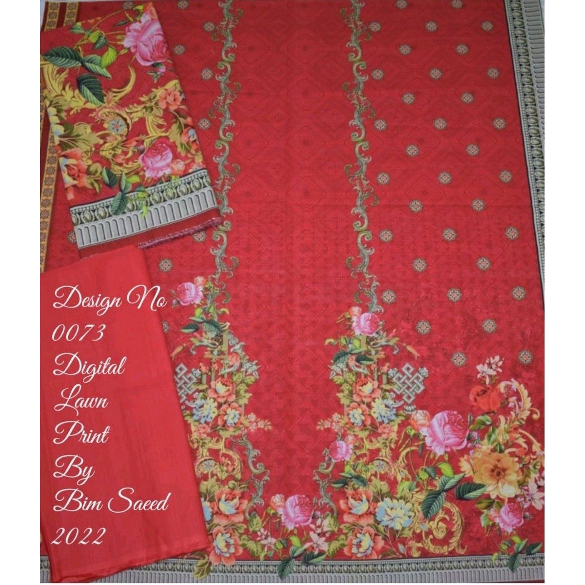 Bin Saeed Unstitched Printed Lawn Collection 2024 Vol 02 - Design-04