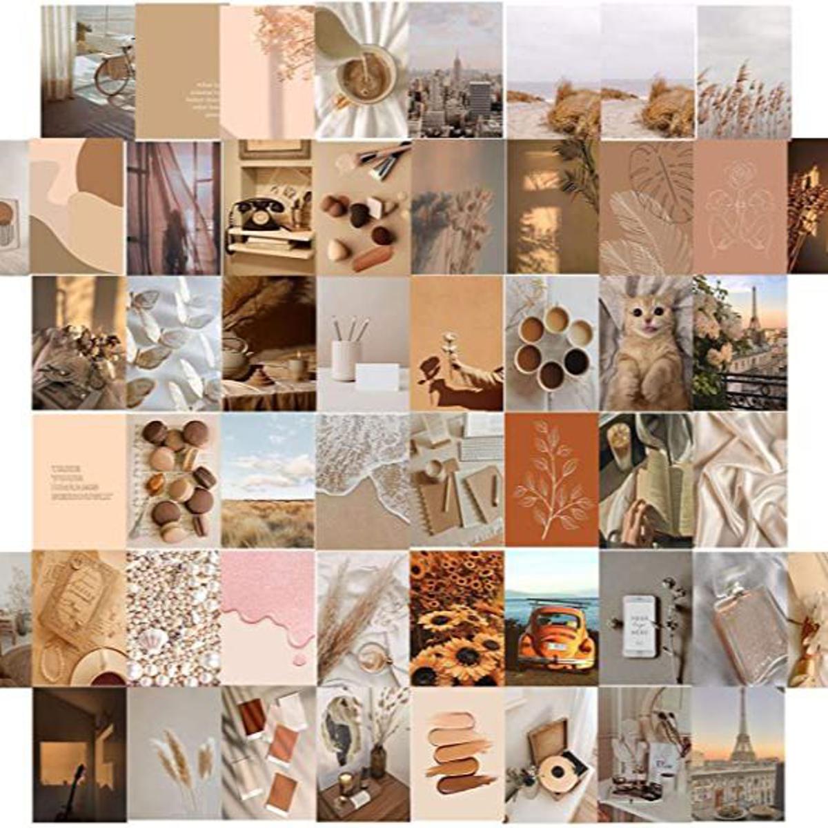 Brown Series Aesthetic Wall Collage Kit 40 Set 4x6 Inch Glossy Posters