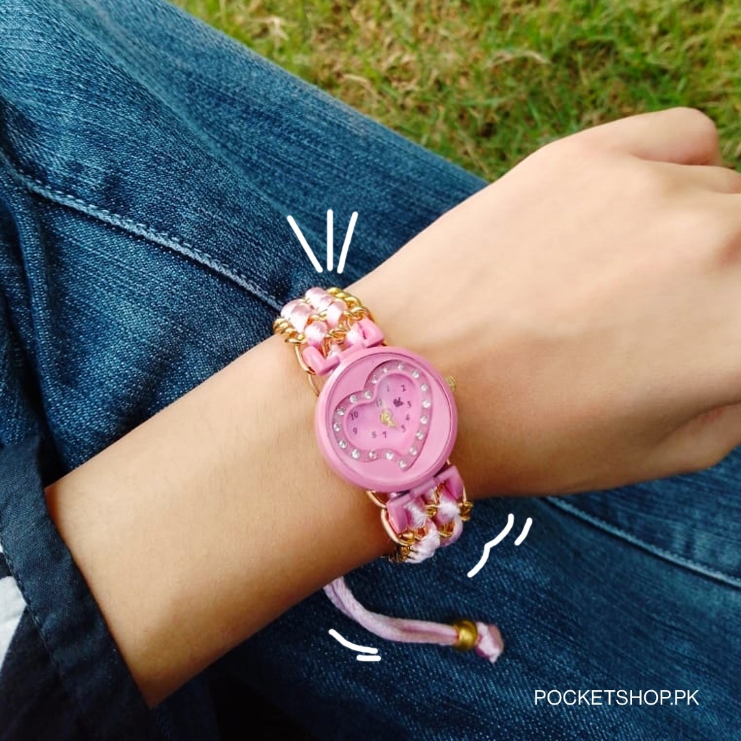 Cute and Stylish Bracelet Watch for Girls Women / Ladies Watch with Dori-Chain Bracelet Strap / Heart Shape Wrist Watch