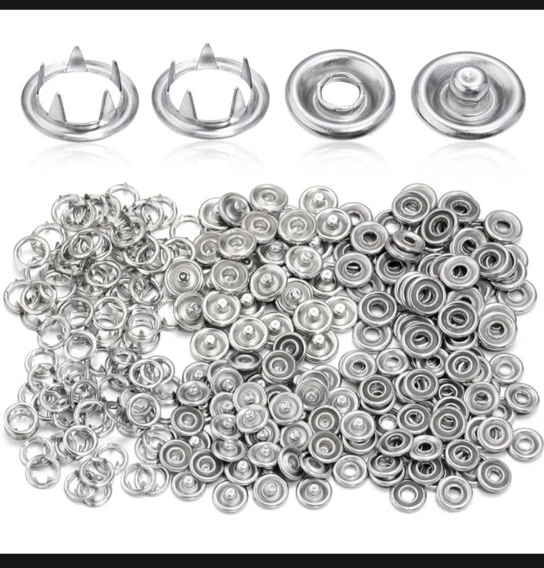 High Quality Titch Button 100 Snap Buttons 9.5mm Sewing Free Buttons Set for DIY Crafts Home Sewing Accessories Plier Pressing Button Press Studs Pliers Metal Sewing Prong Rings Buttons Clip Pliers DIY Clothes Tool for Sewing Leather Rivets Bags Clothes
