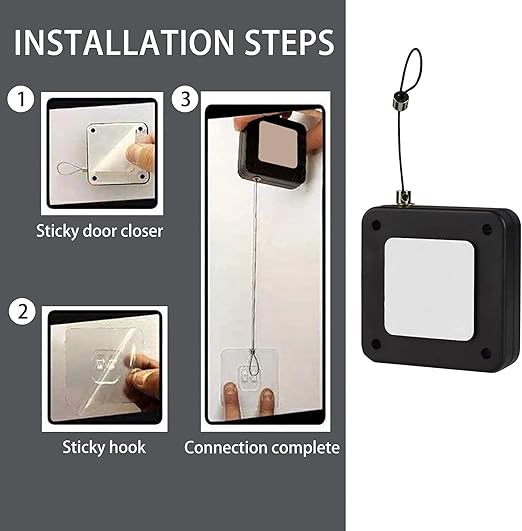 Automatic Door Closer Effortless Door Control with Drawstring Mechanism for Interior, Storm