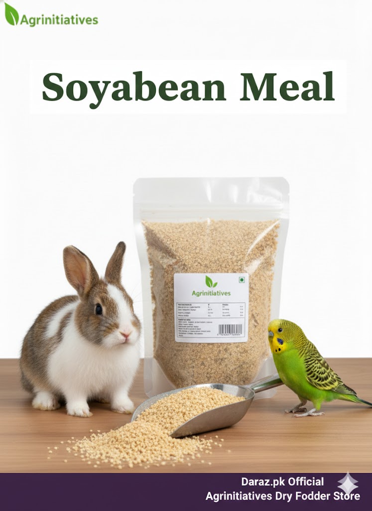 Premium Soya Bean Meal 1 KG – High Protein Animal Feed  Best for Rabbits , Birds , Goats, Cattle, Poultry & Pets  Boosts Growth, Milk & Muscle  Natural, Easy Digestible Feed – Agrinitiatives