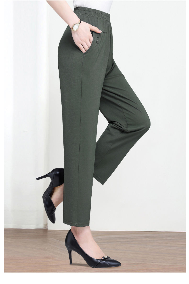 2022 Middle Aged and Old Women Spring Summer Pant Thin Elastic