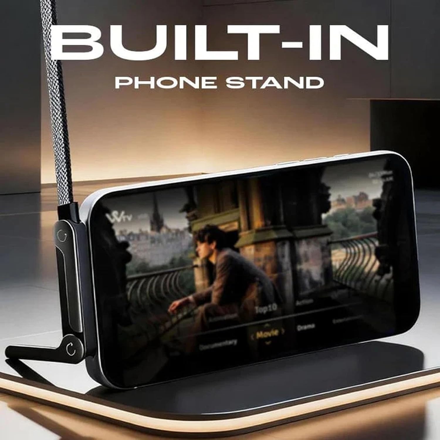 2-in-1 Invisible Holder Charger Cable – 240W Fast Charging with Built-in Phone Stand