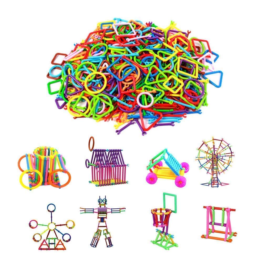 Sticks Blocks Educational Building Blocks Smart City DIY Stick Toys Different Shape Game for Kids Boys and Girls (Pipe Puzzle Game)