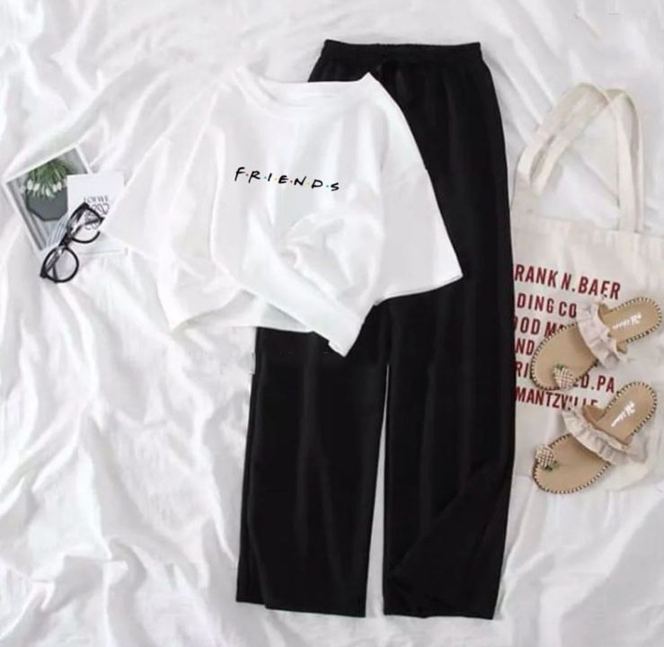 Summer Soft And Comfortable Crop Top T Shirt With Flapper Combo For Women And Girls Trendy Casual Outfit