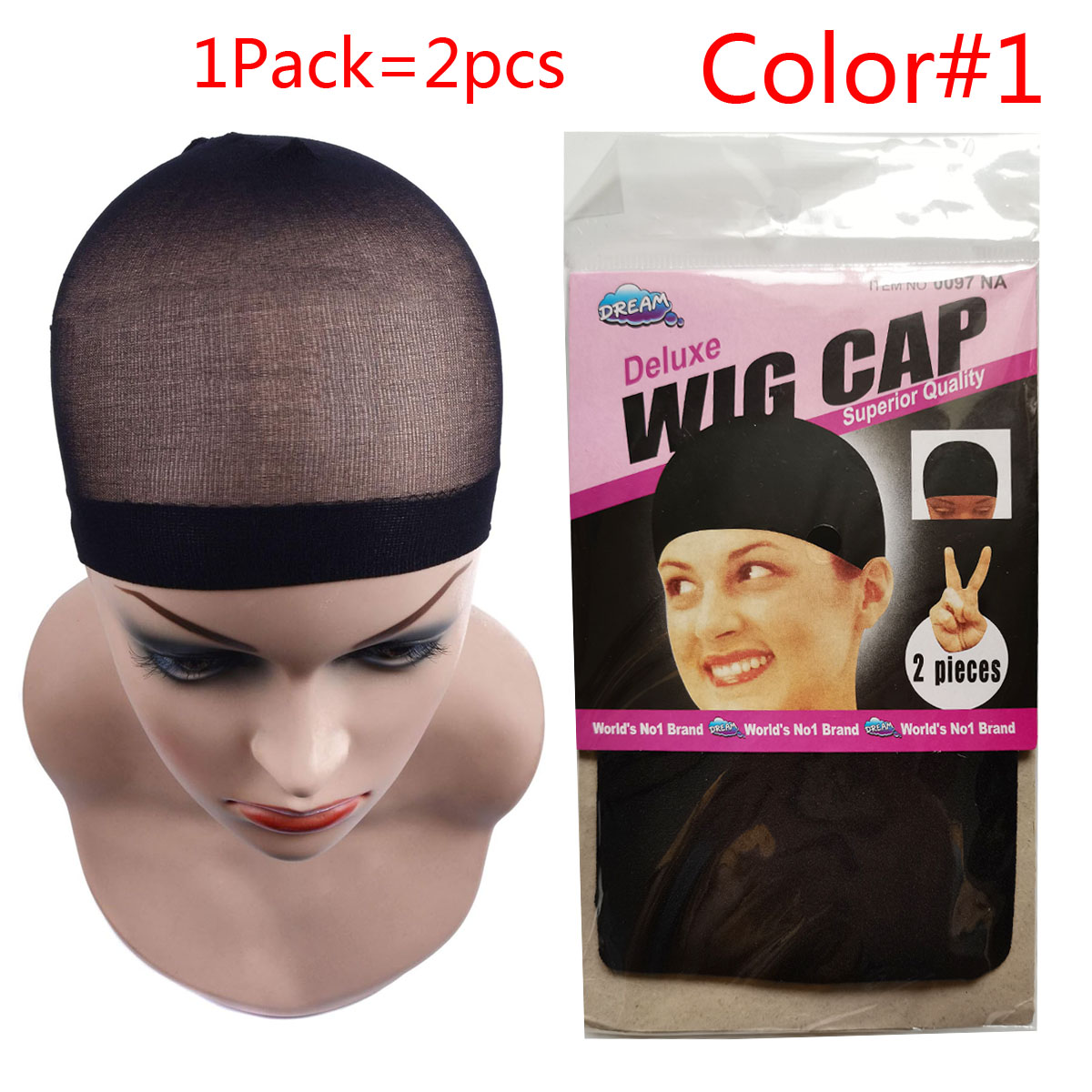 Pack Of 2 Black Cap for Wig Wearing Breathable for wigs & mackup practice