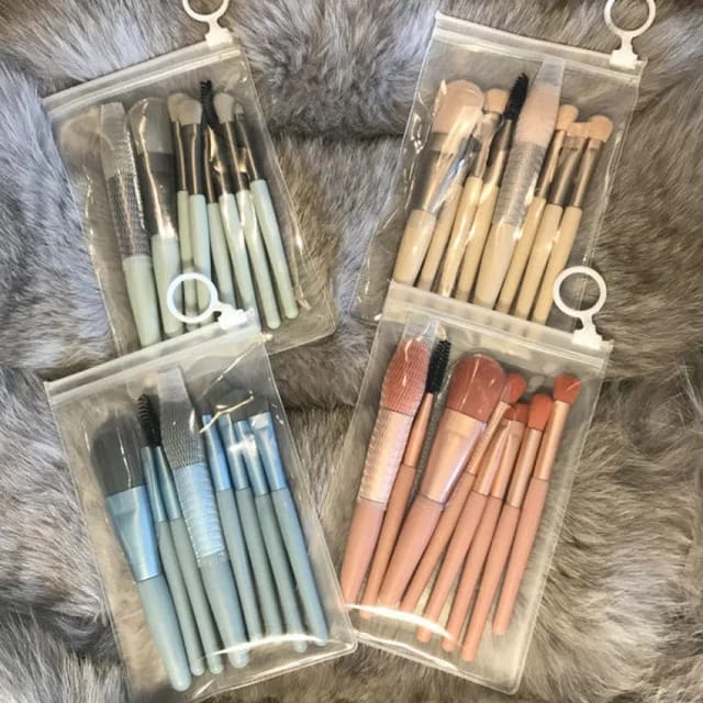 8Pcs/set Mini Size Makeup Brushes Pcs Mini Travel Portable Soft Makeup Brushes Set Eyeshadow Foundation Powder Eyelash Lip Concealer Blush Make Up Brush Set