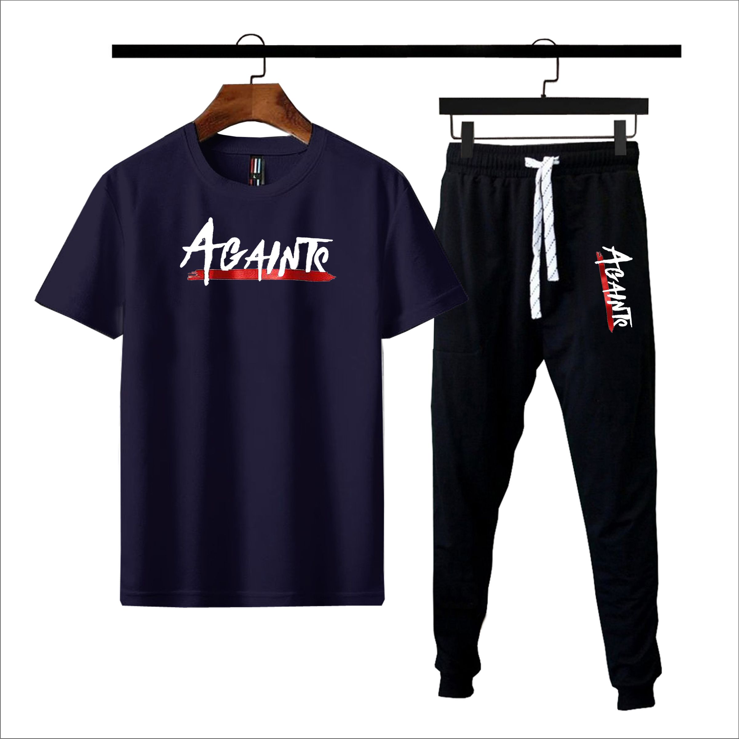 Againtr Printed Summer Tracksuit Trouser & T Shirt For Men