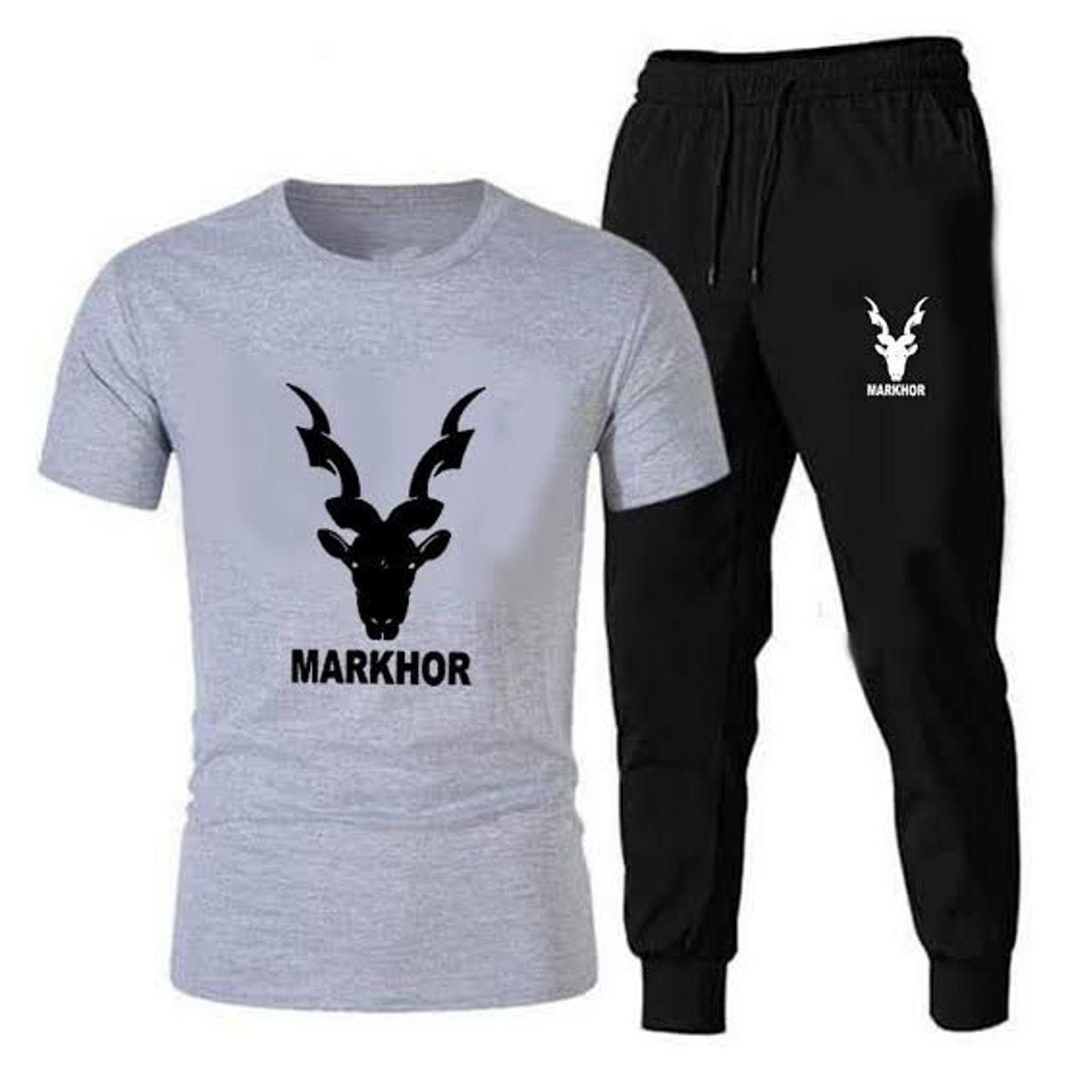 Black Trendy Printed Tracksuit For Men and Boys - Soft and Comfortable Fabric T Shirt and Trouser Printed Tracksuit