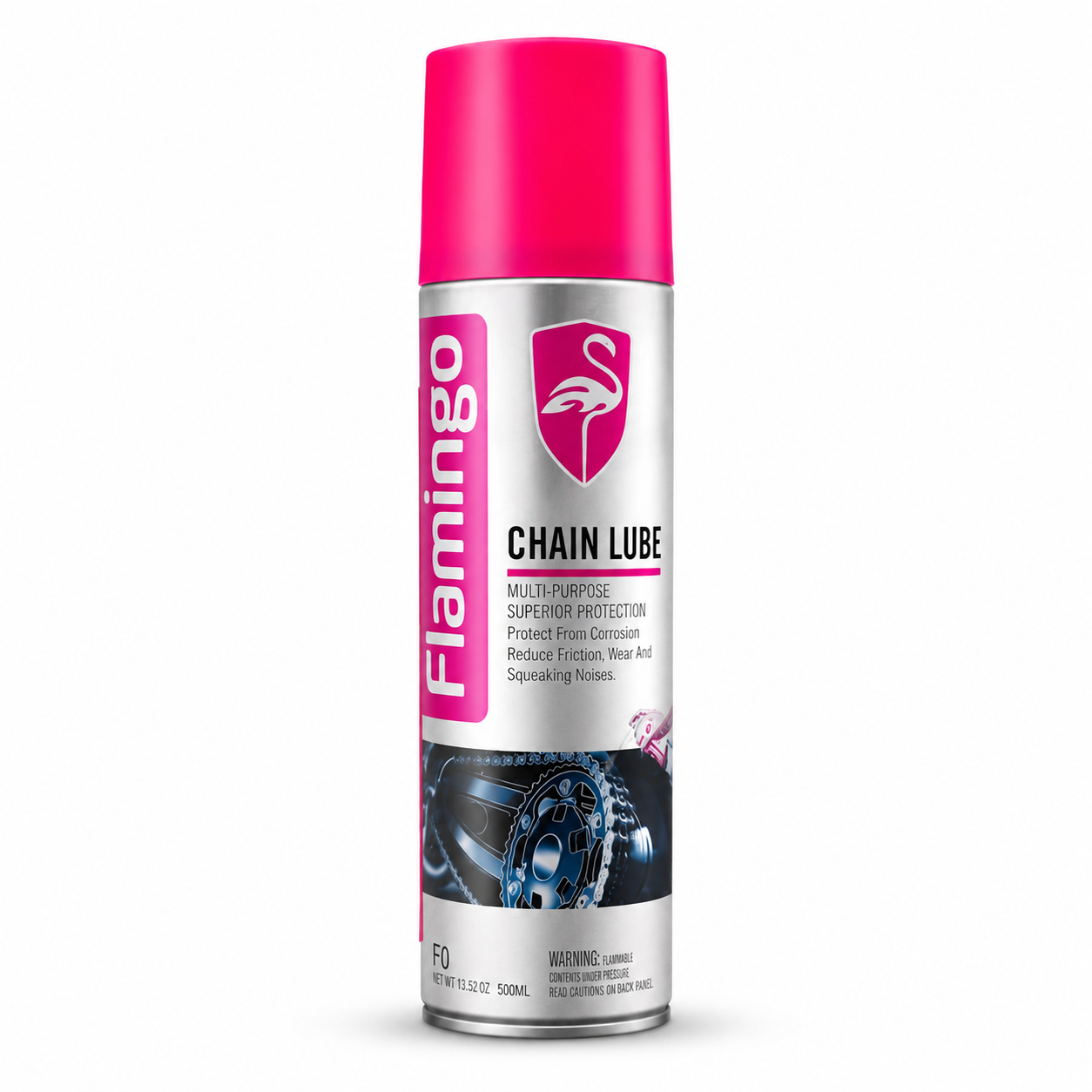 Flamingo Chain Lube Spray 220ML | Anti Rust Motorcycle & Bicycle Chain Lubricant | Smooth Performance Chain Oil