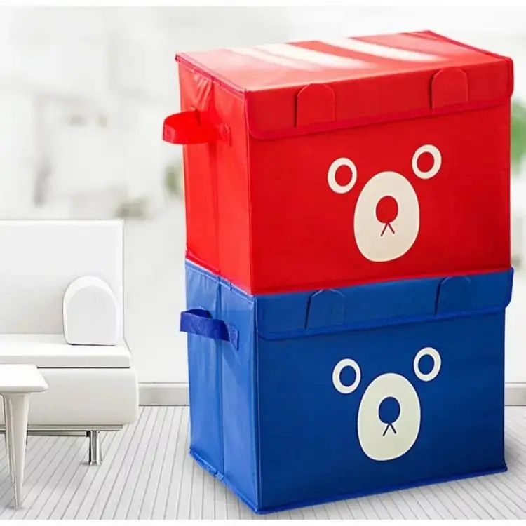 Pack Of 2 Available Panda Design Folding Storage Bins Quilt Basket Kid Toys Organizer Storage Boxes Cabinet Wardrobe Storage Bags - Unique Gadgets Pk