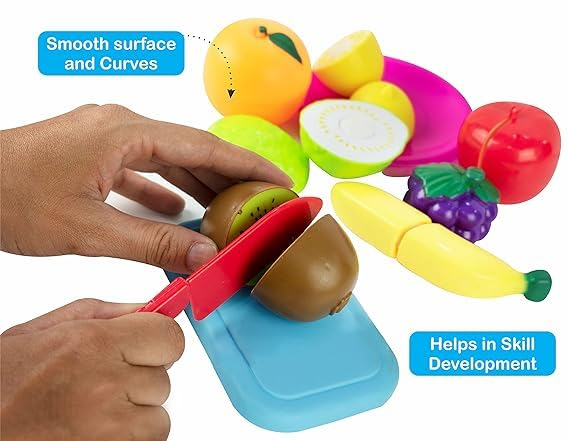 Cutting Fruits And Vegetables Toy - Baby Toys - Toy - Learning Toys For Kids - Fruits And Vegetables For Kids - Educational Toys - Toddler Toys - Best Activity Toy For Kids - Preschool Learning Toys - 7 Pcs in Pack