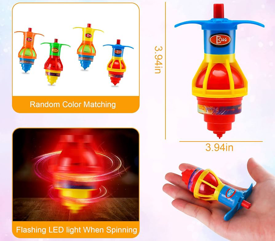 Starhig LED Light Up Spinning Tops for Kids – Flashing Luminous Classic Toy for Boys & Girls
