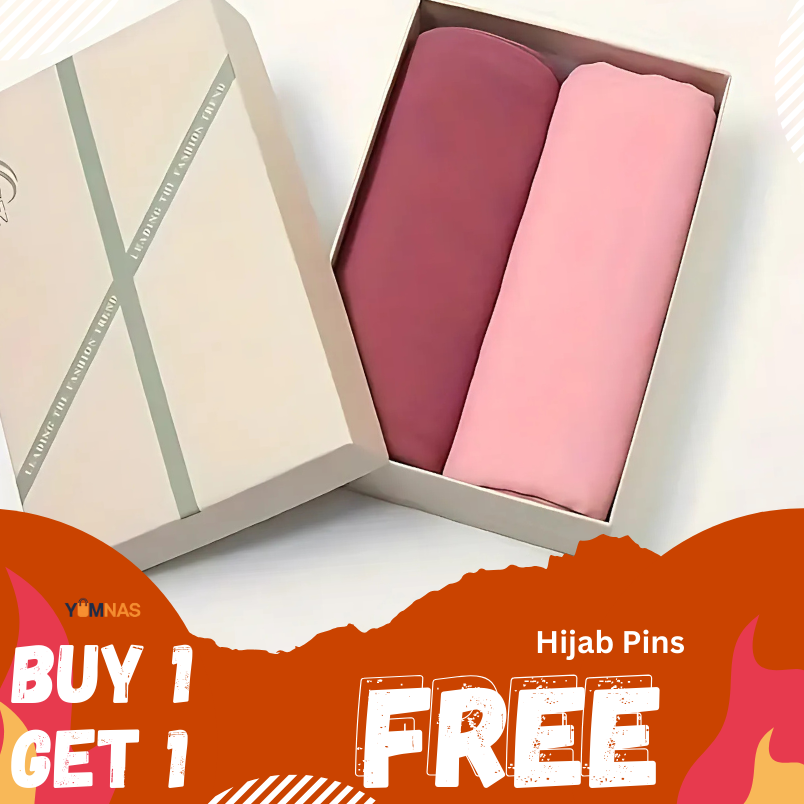2 HIJAB SET Chiffon Scarf for Women – Plain Hijab, Solid Color Wrap, Lightweight Muslim Headscarf & Fashion Shawl for Everyday Wear